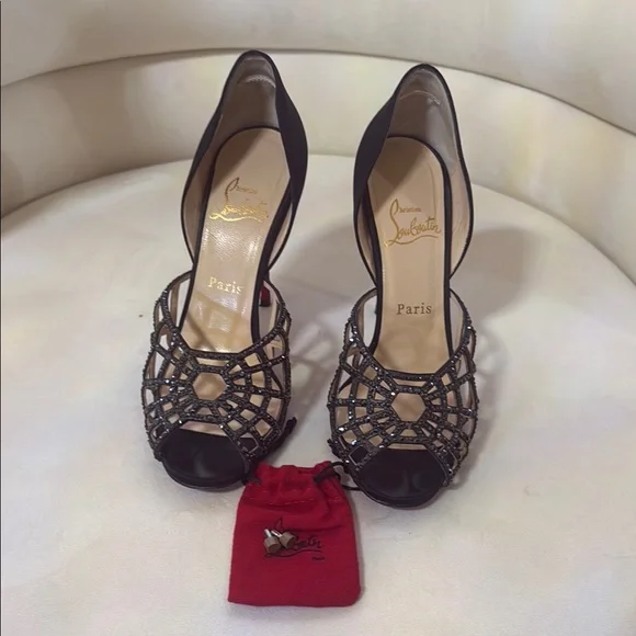 Christian Louboutin Black Heels Elegant Design - Picture 1 of 7